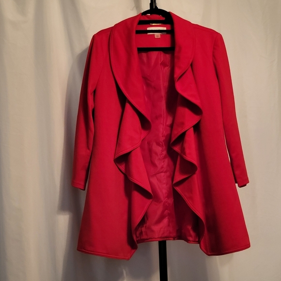 Calvin Klein Women's Open Front Ruffle Sweater, 3/4 Sleeve (Heavy) Size 8 EUC - Picture 3 of 6